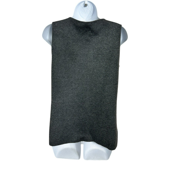 Jones New York Gray Sleeveless Sweater Sz S Long Wool Blend Front Slits Top New - Picture 5 of 6